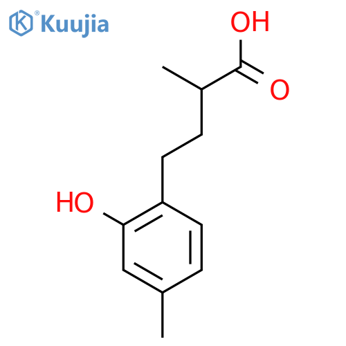 4-(2-hydroxy-4-methylphenyl)-2-methylbutanoic acid structure
