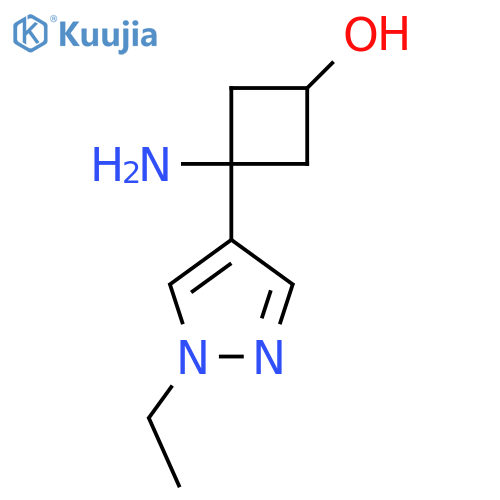 3-amino-3-(1-ethyl-1H-pyrazol-4-yl)cyclobutan-1-ol structure