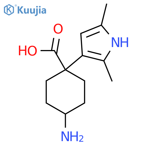 4-amino-1-(2,5-dimethyl-1H-pyrrol-3-yl)cyclohexane-1-carboxylic acid structure
