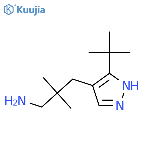 3-(3-tert-butyl-1H-pyrazol-4-yl)-2,2-dimethylpropan-1-amine structure