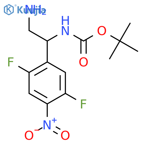 tert-butyl N-2-amino-1-(2,5-difluoro-4-nitrophenyl)ethylcarbamate structure