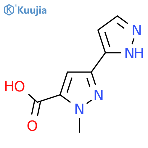 1-methyl-3-(1H-pyrazol-3-yl)-1H-pyrazole-5-carboxylic acid structure