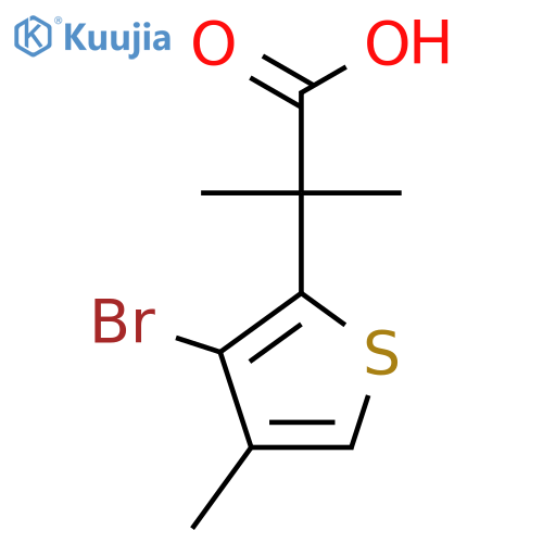 2-(3-Bromo-4-methylthiophen-2-yl)-2-methylpropanoic acid structure