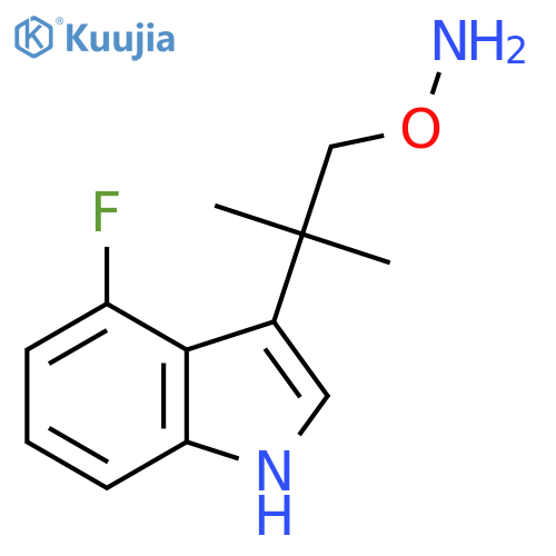O-2-(4-fluoro-1H-indol-3-yl)-2-methylpropylhydroxylamine structure
