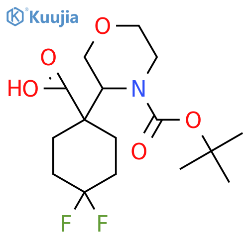 1-{4-(tert-butoxy)carbonylmorpholin-3-yl}-4,4-difluorocyclohexane-1-carboxylic acid structure