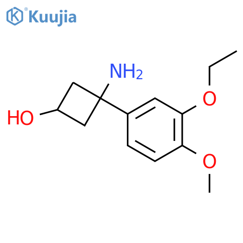 3-amino-3-(3-ethoxy-4-methoxyphenyl)cyclobutan-1-ol structure