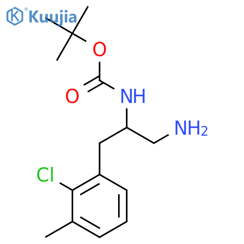 tert-butyl N-[1-amino-3-(2-chloro-3-methylphenyl)propan-2-yl]carbamate structure