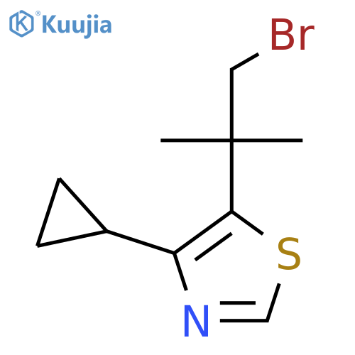 5-(1-Bromo-2-methylpropan-2-yl)-4-cyclopropyl-1,3-thiazole structure