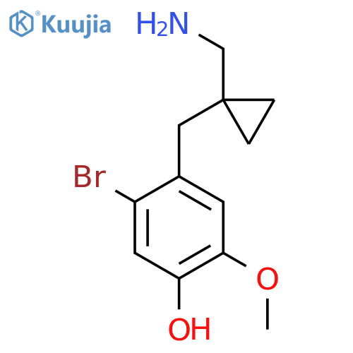 4-{1-(aminomethyl)cyclopropylmethyl}-5-bromo-2-methoxyphenol structure