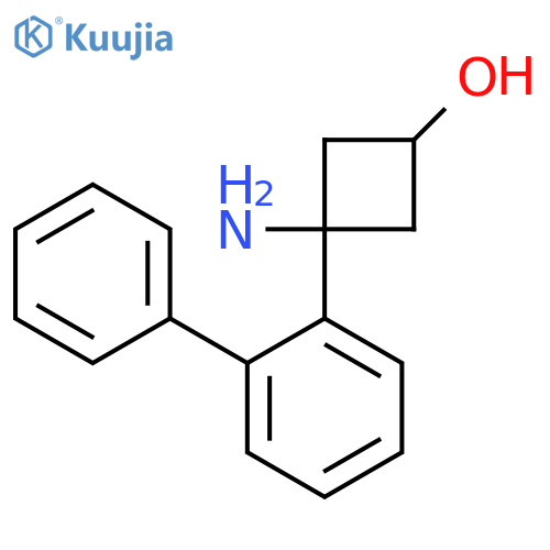 3-amino-3-(2-phenylphenyl)cyclobutan-1-ol structure