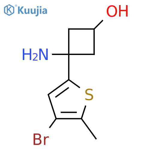 3-amino-3-(4-bromo-5-methylthiophen-2-yl)cyclobutan-1-ol structure