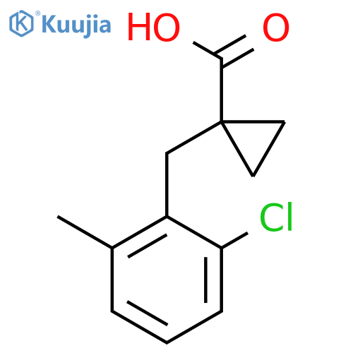 1-(2-chloro-6-methylphenyl)methylcyclopropane-1-carboxylic acid structure