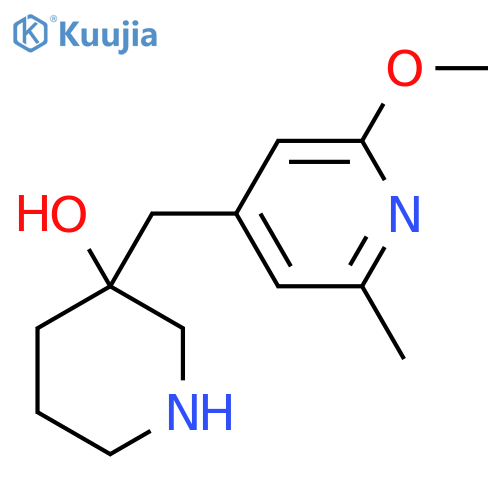 3-(2-methoxy-6-methylpyridin-4-yl)methylpiperidin-3-ol structure