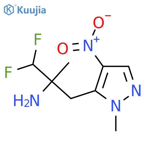 1,1-difluoro-2-methyl-3-(1-methyl-4-nitro-1H-pyrazol-5-yl)propan-2-amine structure