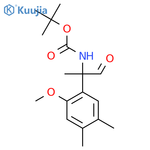 tert-butyl N-2-(2-methoxy-4,5-dimethylphenyl)-1-oxopropan-2-ylcarbamate structure