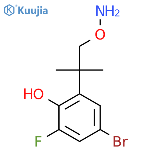2-1-(aminooxy)-2-methylpropan-2-yl-4-bromo-6-fluorophenol structure