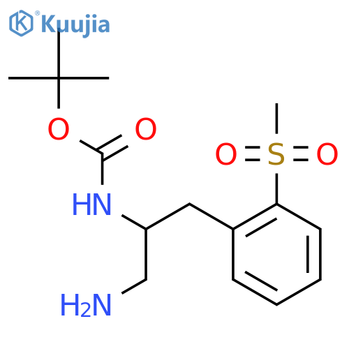 tert-butyl N-1-amino-3-(2-methanesulfonylphenyl)propan-2-ylcarbamate structure