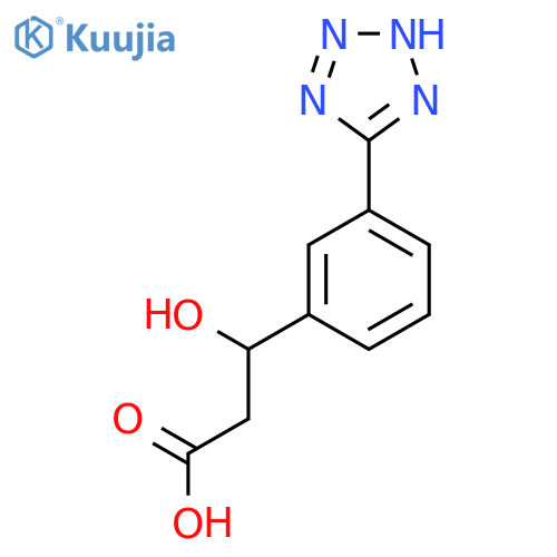 3-hydroxy-3-3-(1H-1,2,3,4-tetrazol-5-yl)phenylpropanoic acid structure