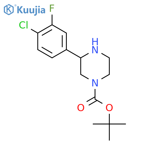 tert-butyl 3-(4-chloro-3-fluorophenyl)piperazine-1-carboxylate structure
