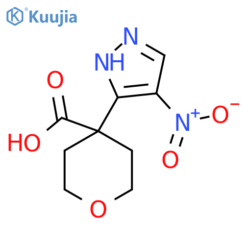 4-(4-nitro-1H-pyrazol-3-yl)oxane-4-carboxylic acid structure