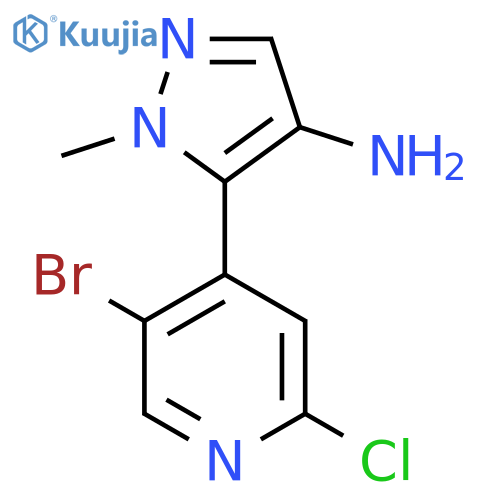 5-(5-bromo-2-chloropyridin-4-yl)-1-methyl-1H-pyrazol-4-amine structure