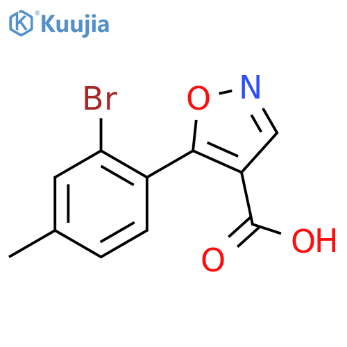 5-(2-bromo-4-methylphenyl)-1,2-oxazole-4-carboxylic acid structure