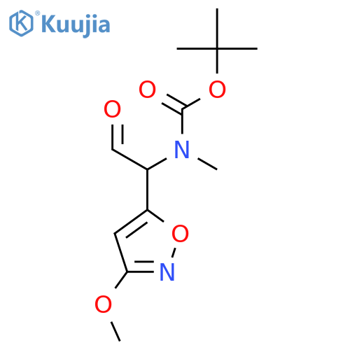 tert-butyl N-1-(3-methoxy-1,2-oxazol-5-yl)-2-oxoethyl-N-methylcarbamate structure
