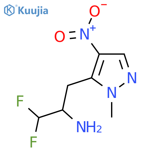1,1-difluoro-3-(1-methyl-4-nitro-1H-pyrazol-5-yl)propan-2-amine structure