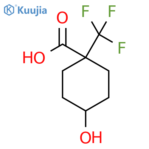 4-hydroxy-1-(trifluoromethyl)cyclohexane-1-carboxylic acid structure