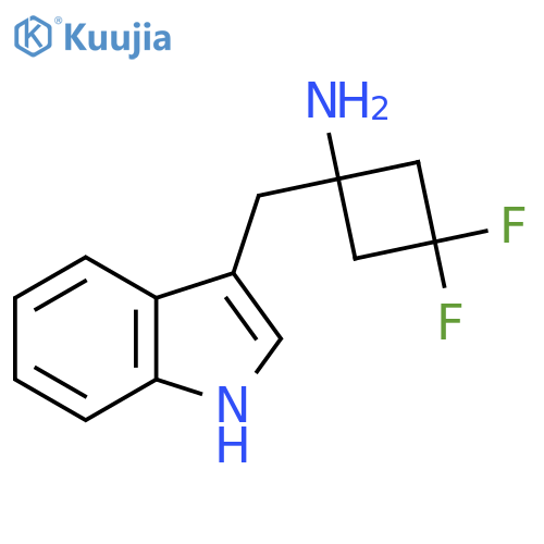 3,3-difluoro-1-(1H-indol-3-yl)methylcyclobutan-1-amine structure
