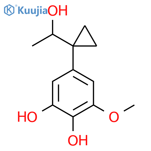 5-1-(1-hydroxyethyl)cyclopropyl-3-methoxybenzene-1,2-diol structure