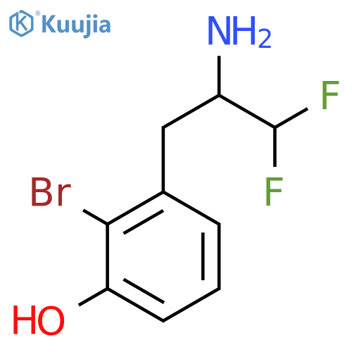 3-(2-amino-3,3-difluoropropyl)-2-bromophenol structure