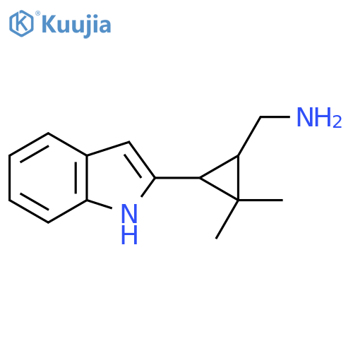 3-(1H-indol-2-yl)-2,2-dimethylcyclopropylmethanamine structure