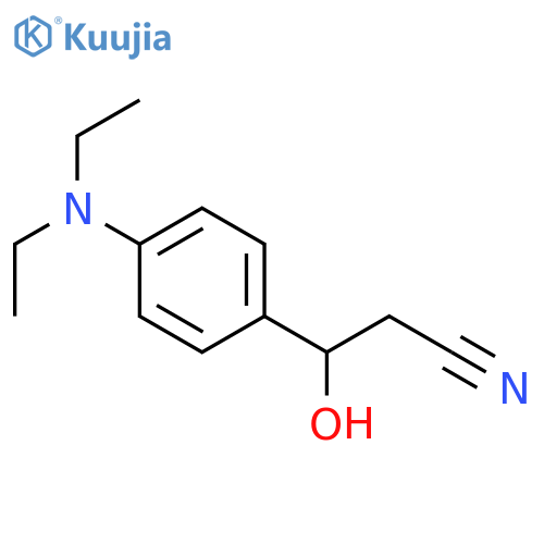3-4-(diethylamino)phenyl-3-hydroxypropanenitrile structure