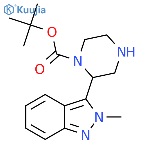 tert-butyl 2-(2-methyl-2H-indazol-3-yl)piperazine-1-carboxylate structure
