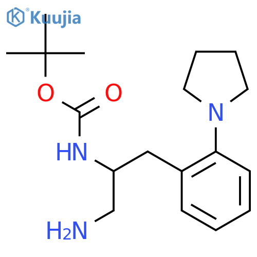 tert-butyl N-{1-amino-3-2-(pyrrolidin-1-yl)phenylpropan-2-yl}carbamate structure