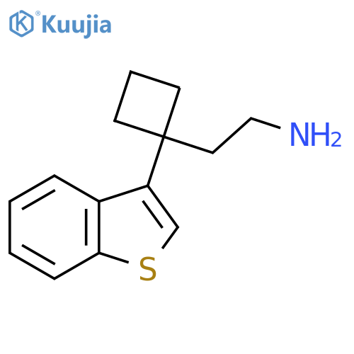 2-1-(1-benzothiophen-3-yl)cyclobutylethan-1-amine structure