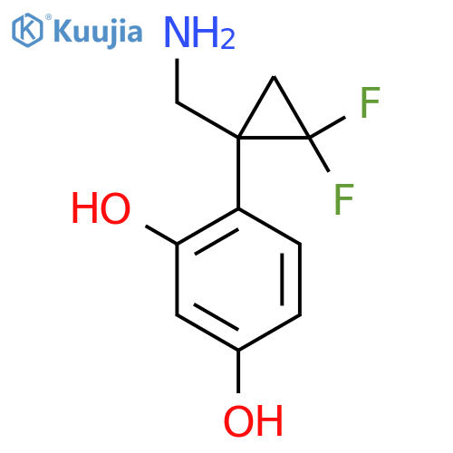 4-1-(aminomethyl)-2,2-difluorocyclopropylbenzene-1,3-diol structure