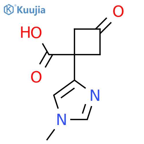 1-(1-methyl-1H-imidazol-4-yl)-3-oxocyclobutane-1-carboxylic acid structure