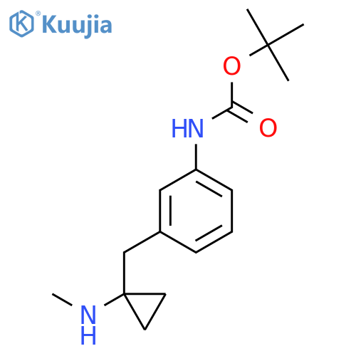 tert-butyl N-(3-{1-(methylamino)cyclopropylmethyl}phenyl)carbamate structure