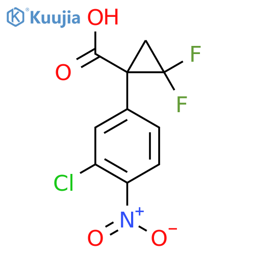 1-(3-chloro-4-nitrophenyl)-2,2-difluorocyclopropane-1-carboxylic acid structure