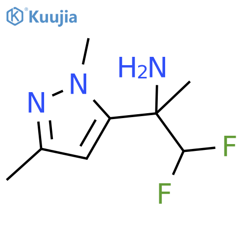 2-(1,3-dimethyl-1H-pyrazol-5-yl)-1,1-difluoropropan-2-amine structure