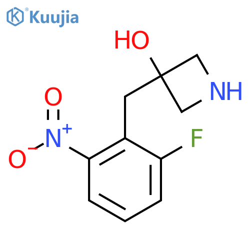3-(2-fluoro-6-nitrophenyl)methylazetidin-3-ol structure