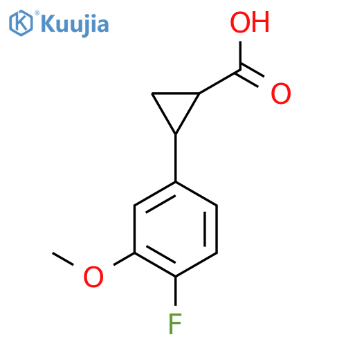 2-(4-fluoro-3-methoxyphenyl)cyclopropane-1-carboxylic acid structure