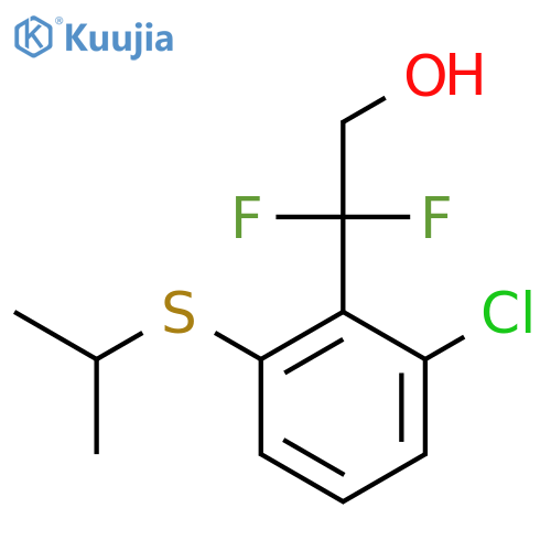 2-2-chloro-6-(propan-2-ylsulfanyl)phenyl-2,2-difluoroethan-1-ol structure
