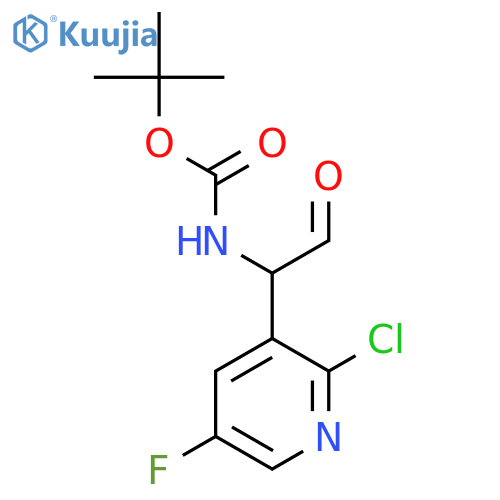 tert-butyl N-1-(2-chloro-5-fluoropyridin-3-yl)-2-oxoethylcarbamate structure