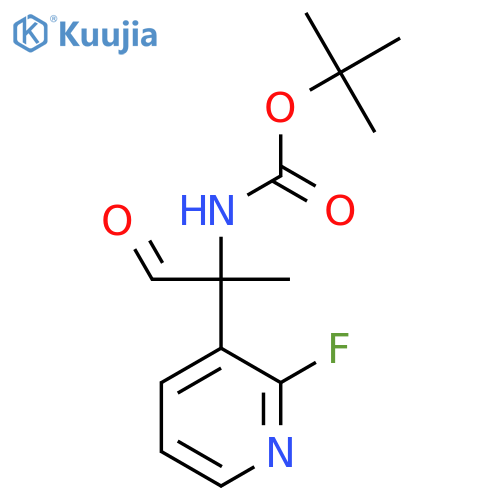 tert-butyl N-2-(2-fluoropyridin-3-yl)-1-oxopropan-2-ylcarbamate structure