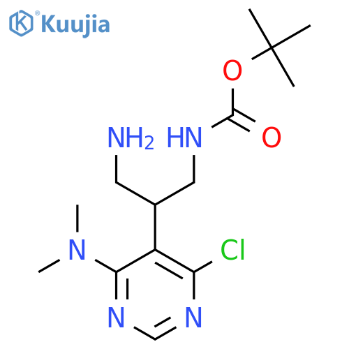 tert-butyl N-{3-amino-2-4-chloro-6-(dimethylamino)pyrimidin-5-ylpropyl}carbamate structure