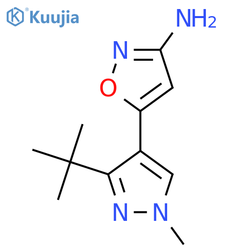 5-(3-tert-butyl-1-methyl-1H-pyrazol-4-yl)-1,2-oxazol-3-amine structure