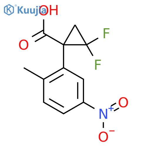 2,2-difluoro-1-(2-methyl-5-nitrophenyl)cyclopropane-1-carboxylic acid structure